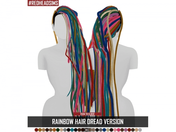 Rainbow Dreads by RedHeadSims