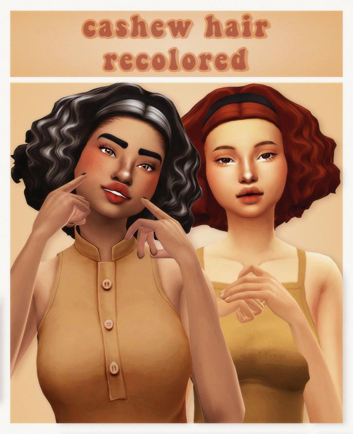 Cowplant-Pizza Recolors: Cashew Hair, 99 Swatches, Mesh Required, Bonus Actions!