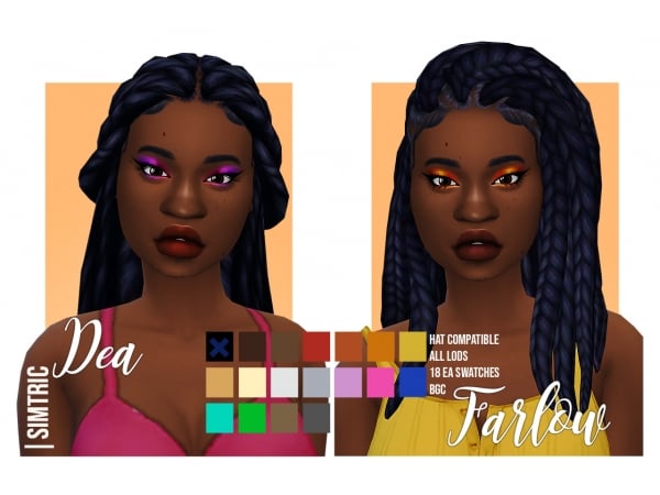 Simtric's Dea & Farlow Elegance: Alpha Long & Afro Female Hair Collection (#AlphaCC)