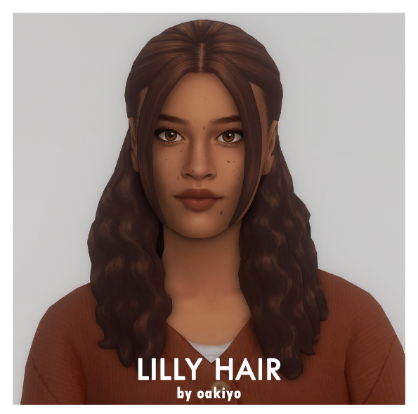 Lily Long Curly Half Updo Bun Hairstyle [MM]