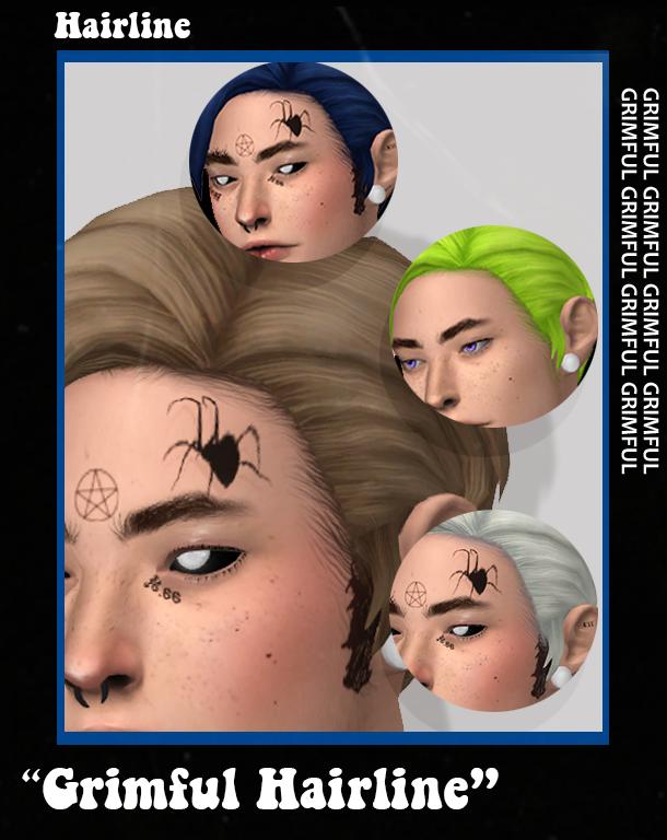 Grimful Hairlines: All Genders, Ages, WMS Color Palette, Mesh Required
