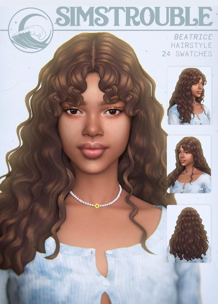Curly Long Hair with Bangs [MM]