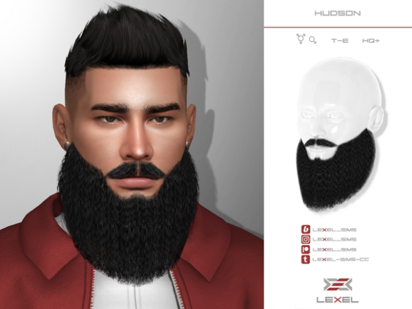LexelSims' Hudson Beard: Alpha Hair Mastery (#AlphaCC, #FacialHair Elegance)