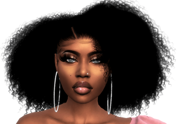 Ebony Curly sims 4 afro