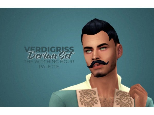 Dorian's Elegance: Verdigriss' Alpha Hair Set (AlphaCC, Male & Facial Hair)