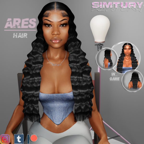 Simtury's Silken Strands: Alpha Hair Extravaganza (Long, Afro & Female Styles)