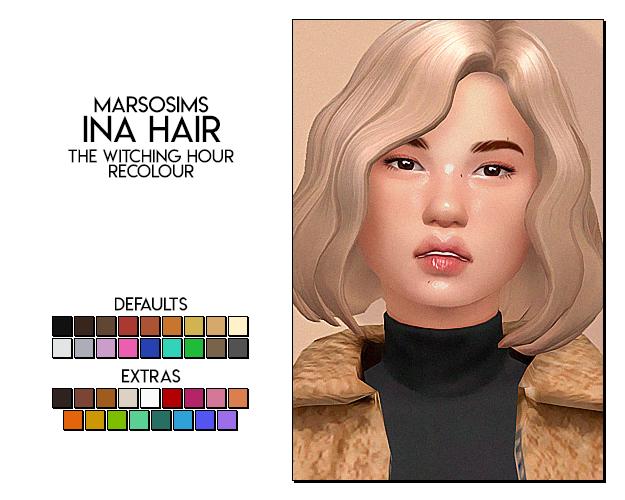 Witching Hour Recolor: Ina Hair by @marsosims, Mesh Required 🍒 (SFS)