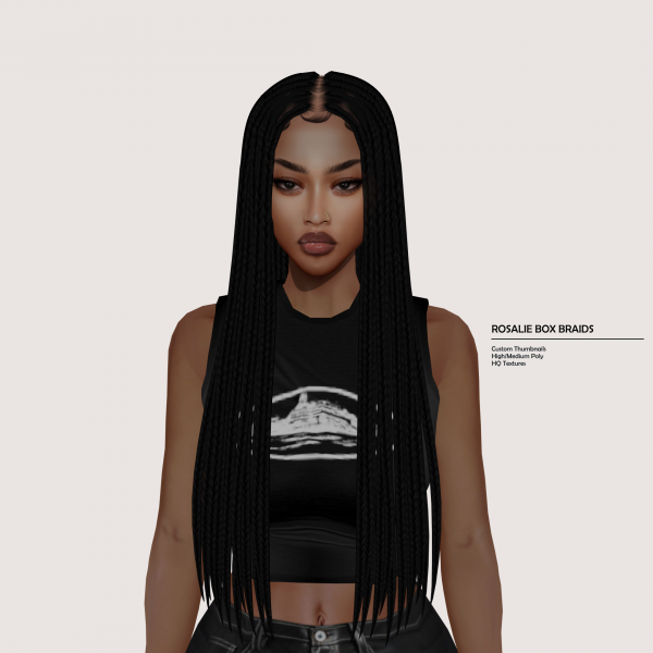 Rosalie's Regal Braids: Badddiesims' Long Alpha Hair Extravaganza (#FemaleHair)