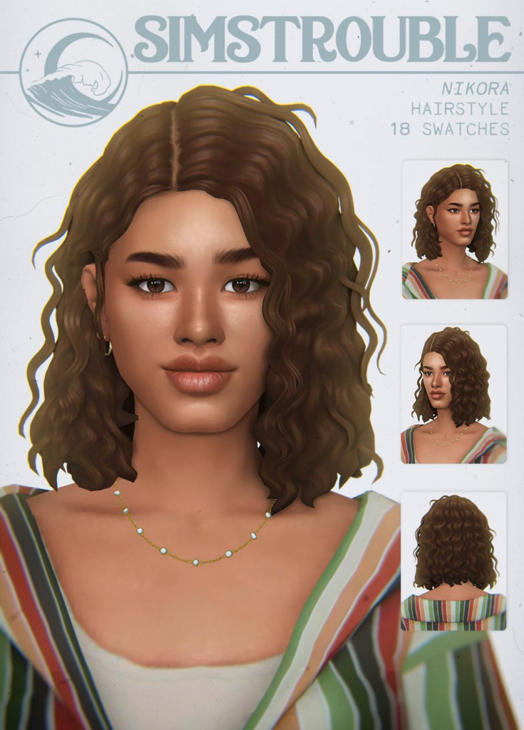 NIKORA by simstrouble: Base Game, 18 Swatches, All Frames, Hat-Friendly, 14k Poly