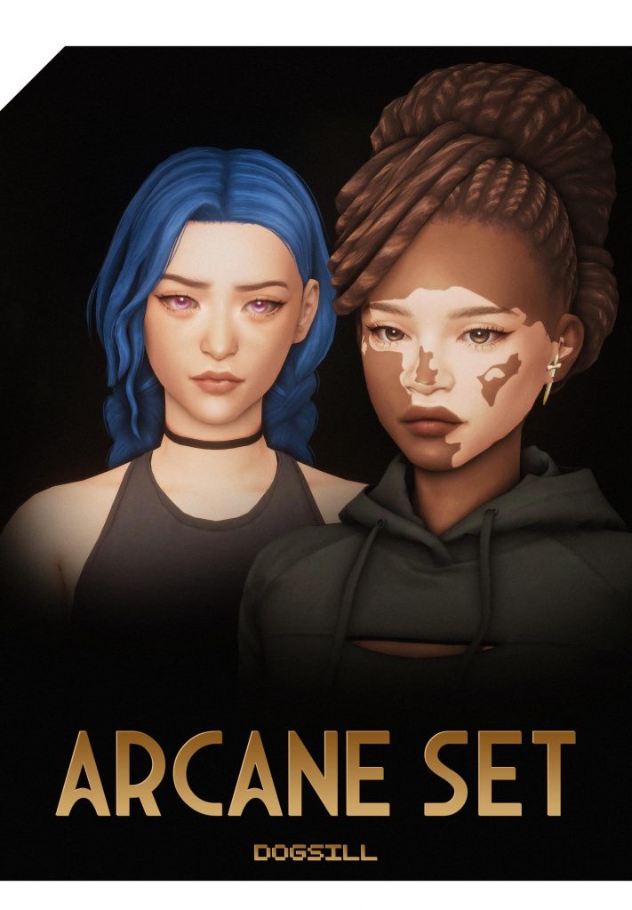 Hairstyle Set For Female ( Braided Full Bun / Braided Pigtail / Short Straight Hair ) [MM]