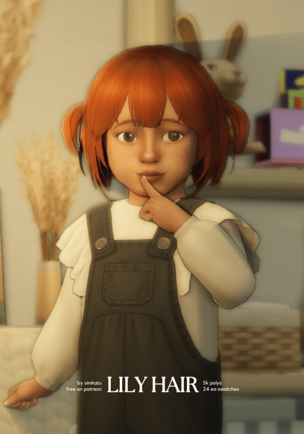 Lily Messy Short Hairstyle with Pigtails for Toddlers [MM]