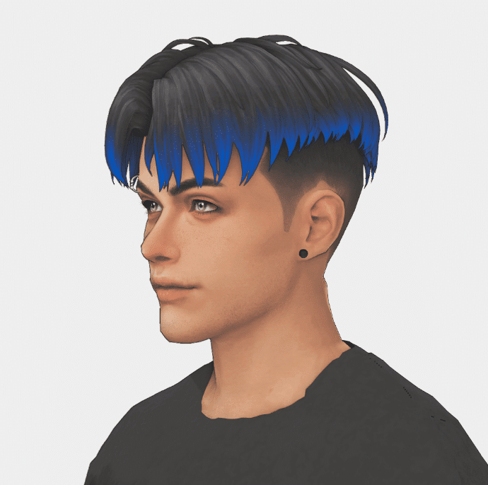 Short Middle Parted Hairstyle with Shaved Sides [MM]