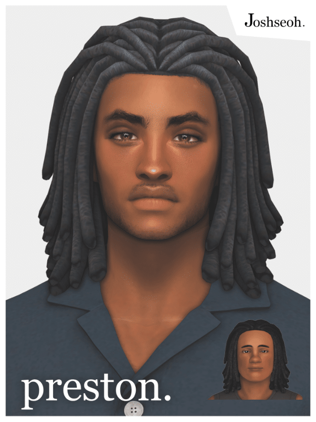 Preston Long Middle Parted Dreads for Male [MM]