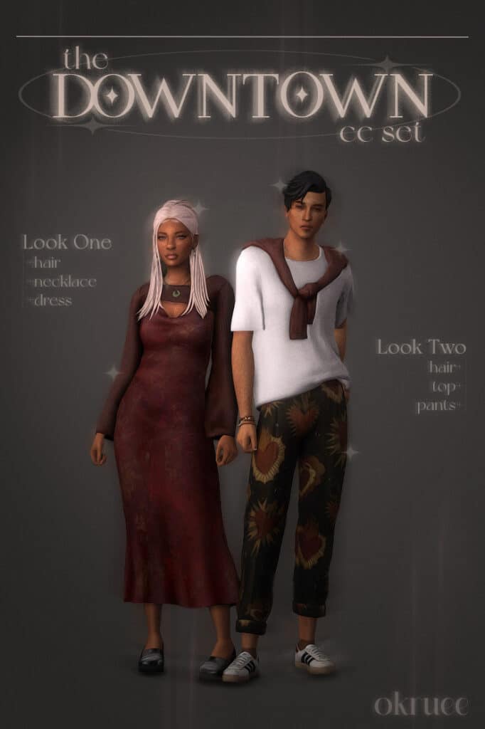 The Downtown Set ( Hair/ Dress/ T-Shirt/ Pants/ Necklace ) [MM]