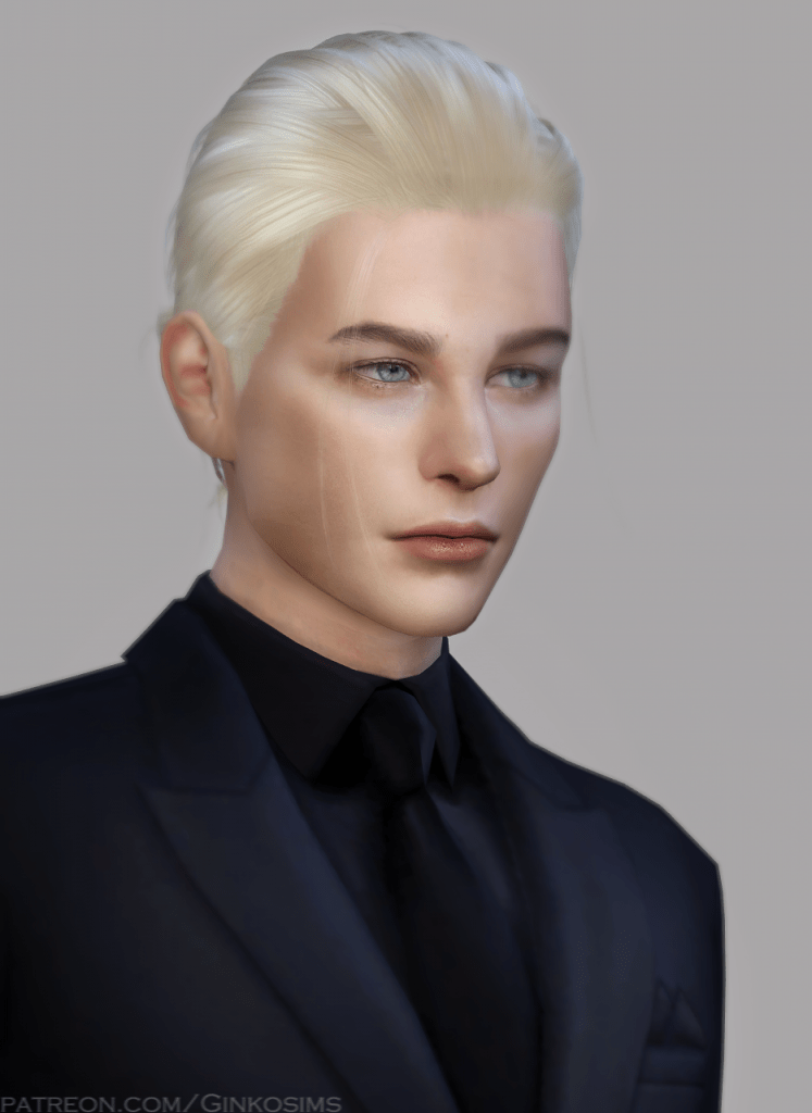 unisex slicked back hair by ginkosims