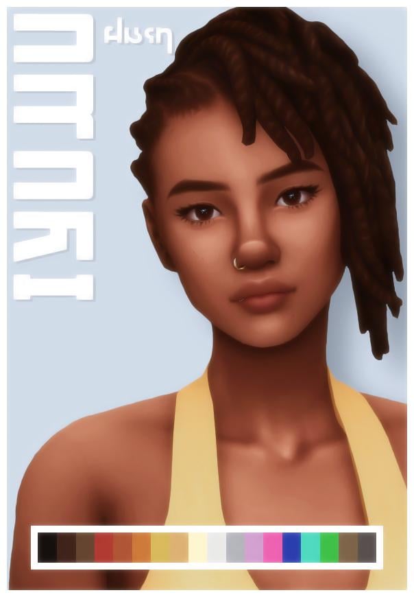 Amari Hair: Edgy Yet Soft, Witch-Free, BG Chat-Friendly, 18 EA Swatches