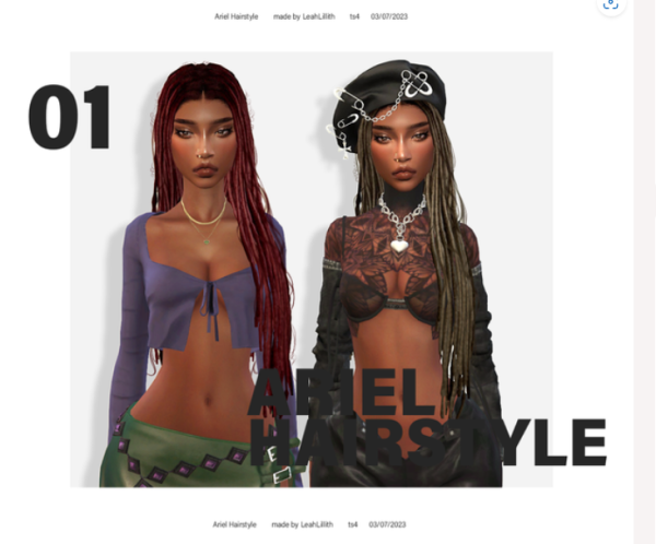 ArielCascade by LeahLilith (Long Alpha Hair, Female Hairstyles, Afro-Inspired)
