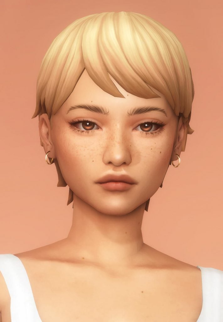 Short Simple Hairstyle with Laid to the Side Bang for Female [MM]