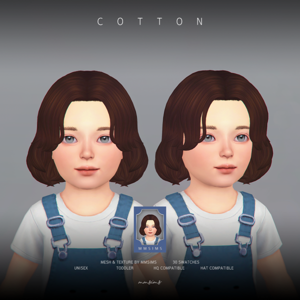 Cotton Tresses by MMSims (Toddler Alpha Hair CC for Stylish Little Ones)