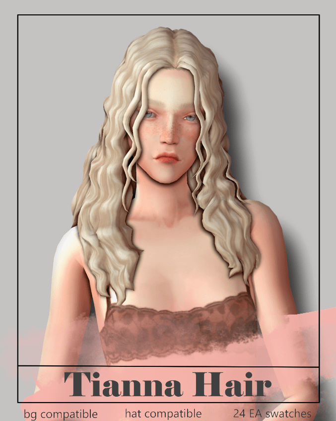 Long Curly Middle Parted Hairstyle for Female [MM]