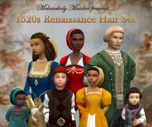 Rapunzel's Revival: Renaissance Hair Set for Toddlers (AlphaCC, FemaleUpdo)