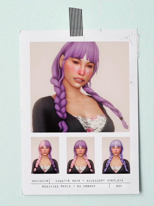 Cosette Hairi: New Braids Style, Extended Strands, Maxis & EA Ombres