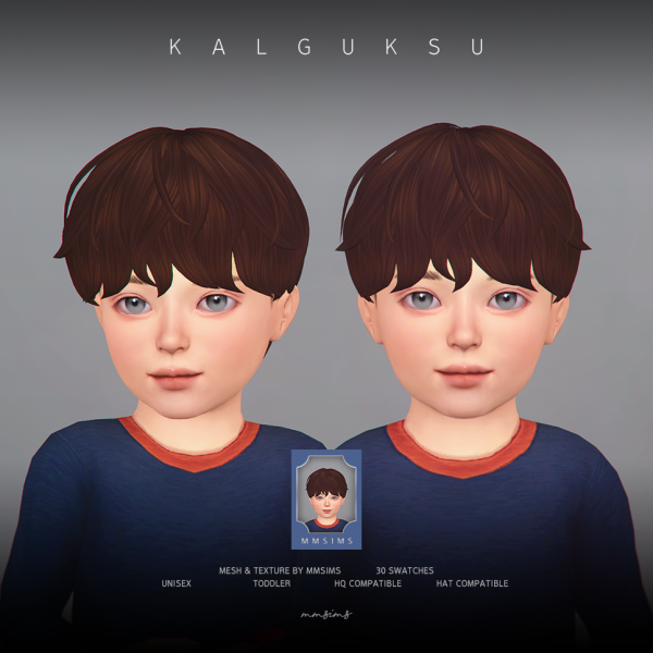 Radiant Tresses: Kalguksu Pu by MMSims (Toddler Alpha Hair CC)