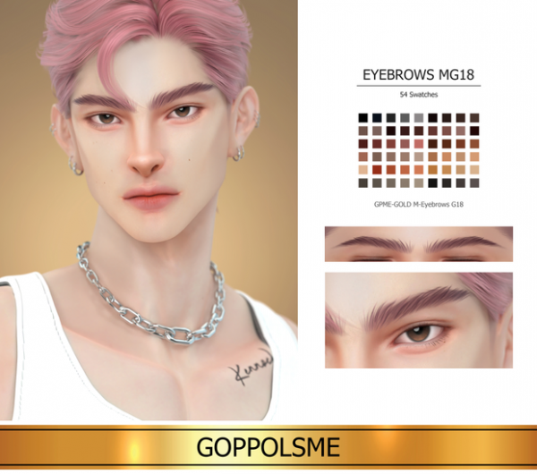 AlphaBrow Majesty G18 (GPME M-Eyebrows, Alpha Hair & Facial Hair CC Pack)