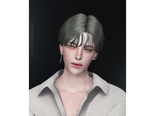 InJew's Forest Whisper: TS4 Alpha Male Hair (Leaf-Inspired)