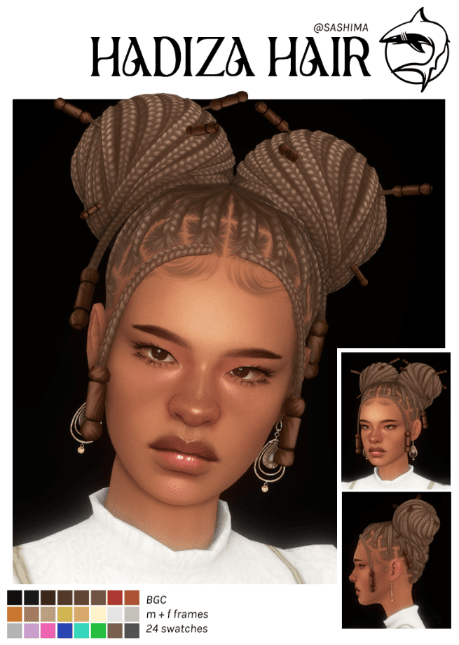 Top Braided Pigtail Buns with Braid Stopper Accessory for Male and Female [MM]
