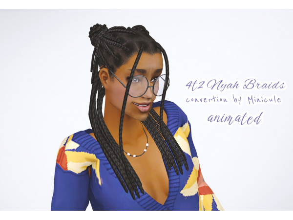 AlphaTress Elegance: 4T2 Nyah Braids for TF & AF (AlphaCC Female Hairstyles)