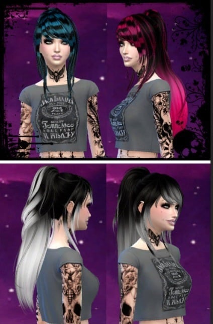 MaruChanBe2 Sims 4 Emo hair