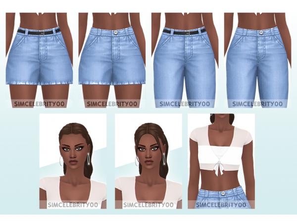 SimCelebrity00's Retro Revival (November '90s Collection: Jeans, Tops, Shorts, Alpha Hair & Female Fashion Sets)