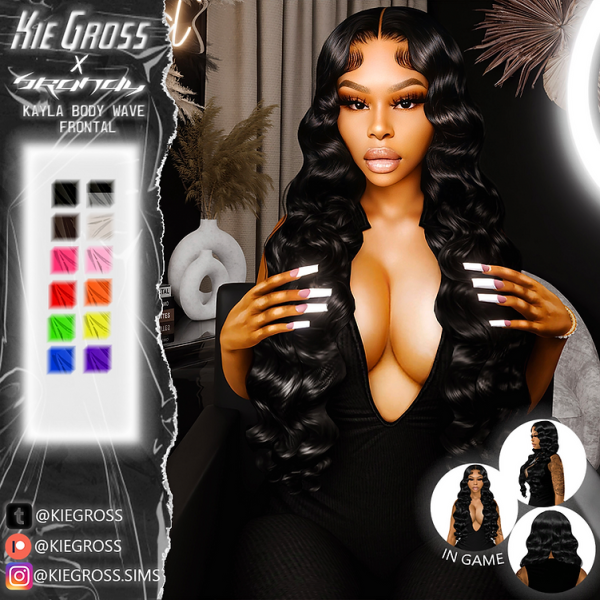 KieGloss Elegance: BranndySims' Kayla Hair (Alpha Long, Afro & Female Styles)