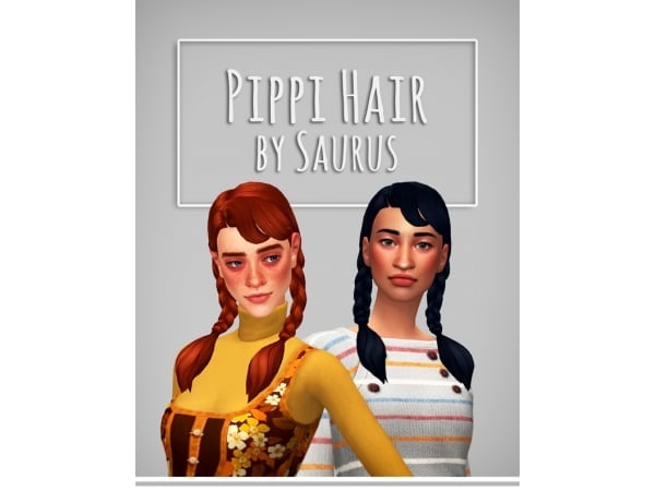 SaurusSims' Pippi Elegance: Long, Luscious Alpha Female Updos (#AlphaCC)