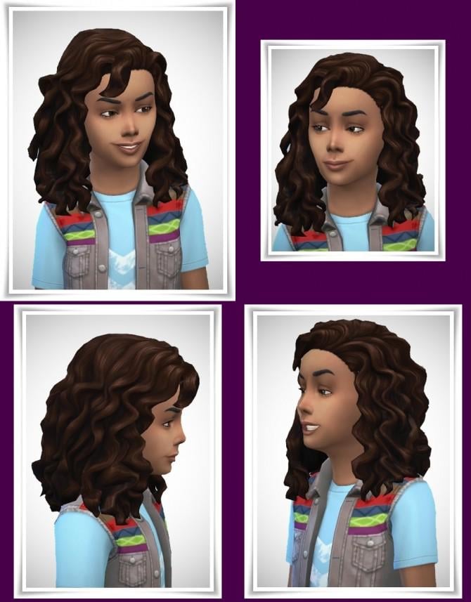 Curls Sims 4 hair mod for Kids