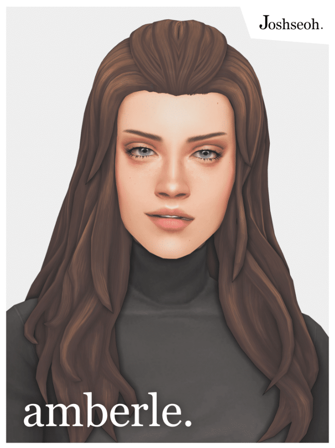 Amberle Long Layered Middle Slicked Back Hairstyle for Female [MM]