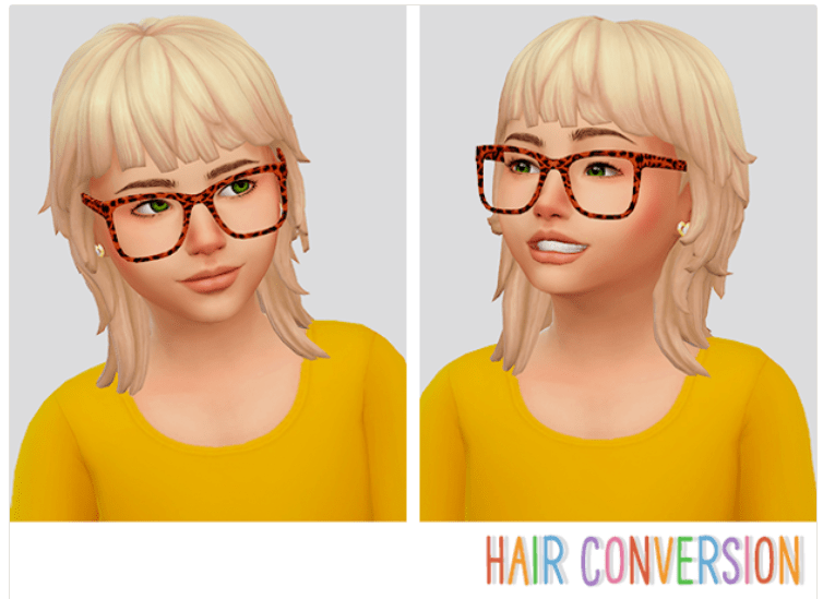 hair conversion Sims 4 mullet