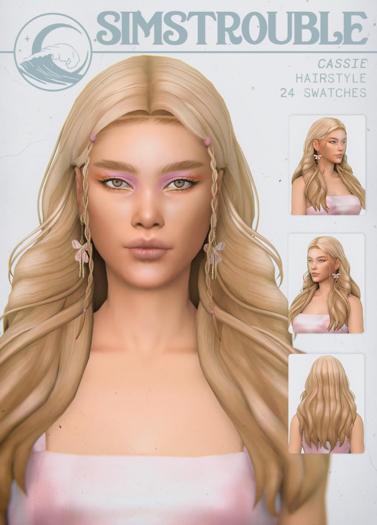 CASSIE: Euphoria-Inspired Hairstyles, 24 Swatches, Braids, Bangs, Clip Overlay