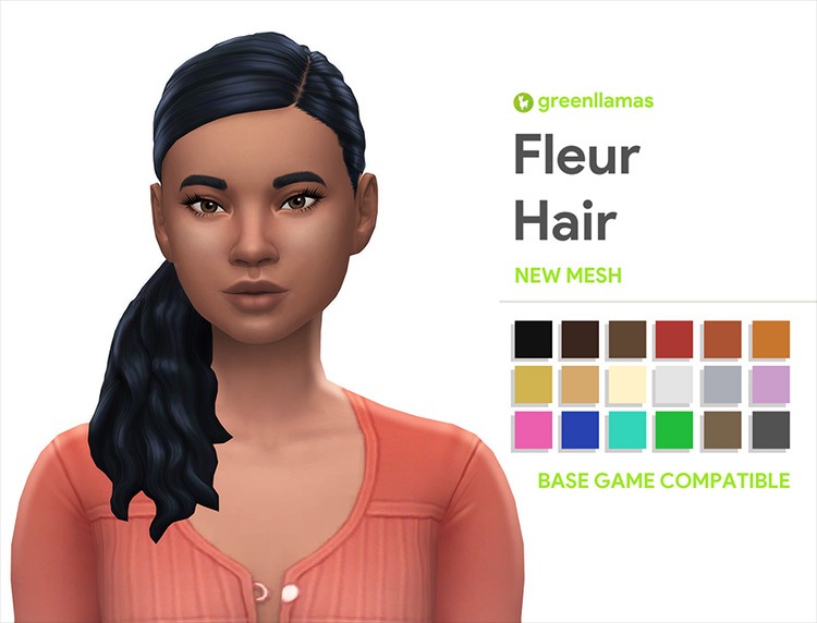 Jeune Hair ponytail From green llammas