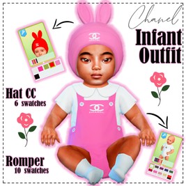 TS4 Infant Chanel Outfit Set | Pink Simz