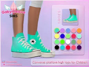 Chuck Taylor All Star Converse platform high top sneakers for Children -  The Sims 4 Catalog
