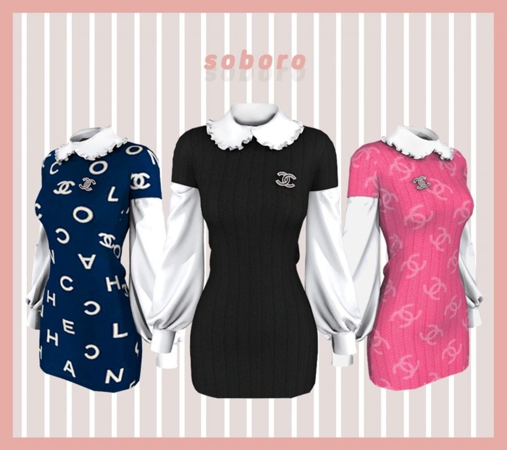 Chanel Brooch Short Sleeve Knit Dress [Alpha]