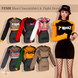 Fendi Short Sweatshirt & Tight Dress