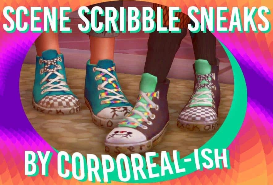 Male & Female Converse: 10 Swatches, Grungy Hand-Drawn Design