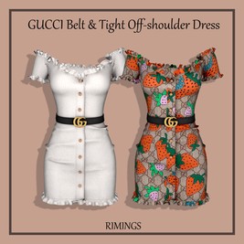 Gucci Belt with Tight Off Shoulder Mini Dress [MM]