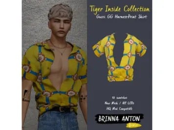 Gucci GG Harness-Print Shirt by Brinna Anton: Tiger Inside Collection