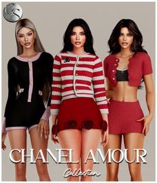 CAMUFLAJE - Chanel Amour Collection - Cardigan (SIMS 4 CC)