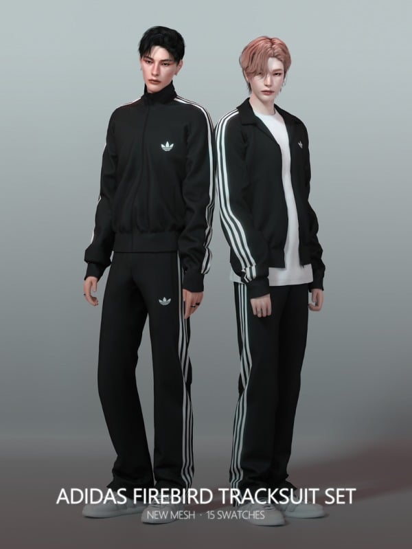 Firebird Finesse by Rona_Sims (Adidas Tracksuit Set, Male Sportswear, AlphaCC Tops & Pants)
