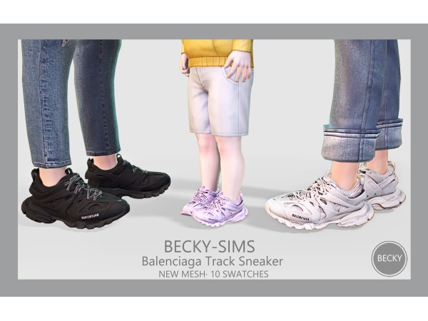 BeckySims Balenciaga Track - Toddler Female Sneakers (Alpha CC, Toddler Shoes, Fashion)